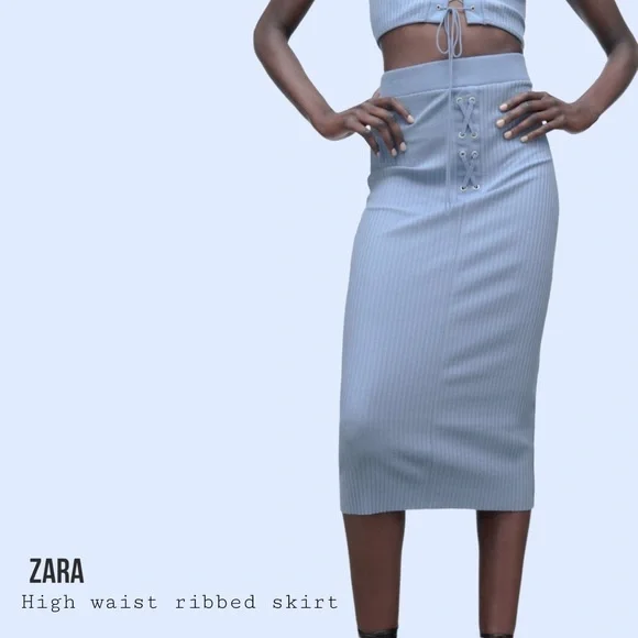 NWT ZARA ribbed midi skirt - Picture 2 of 2